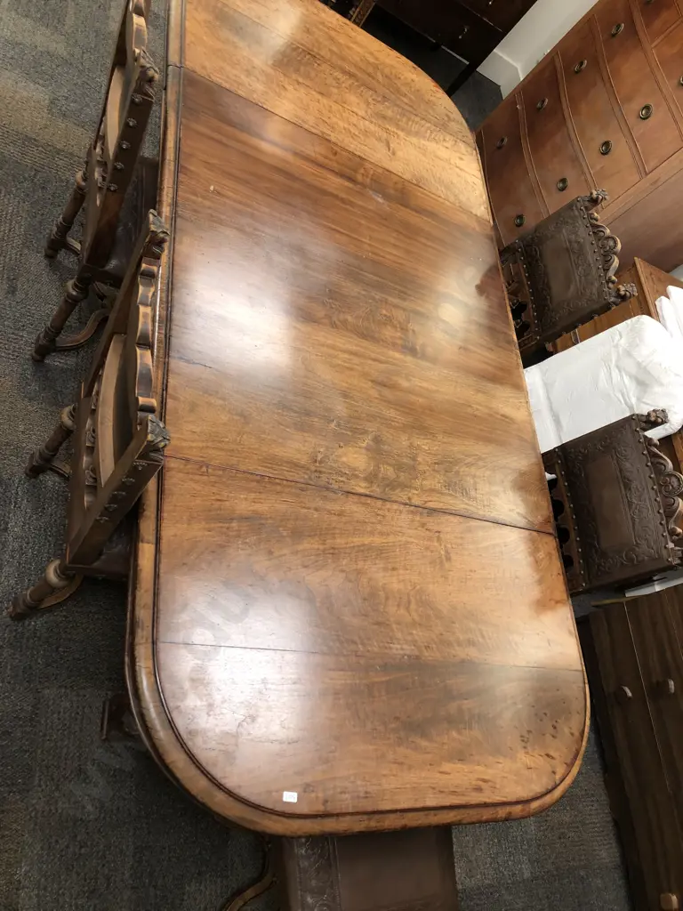 Walnut Extension Dining Table and Six Chairs Image 1++