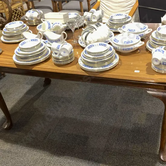 Oblong Mahogany Cabriole Leg Dining Table