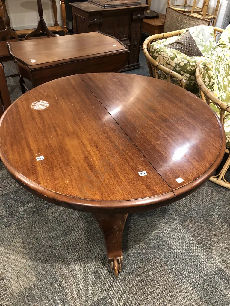 Victorian Mahogany Circular Dining Table Image 1++
