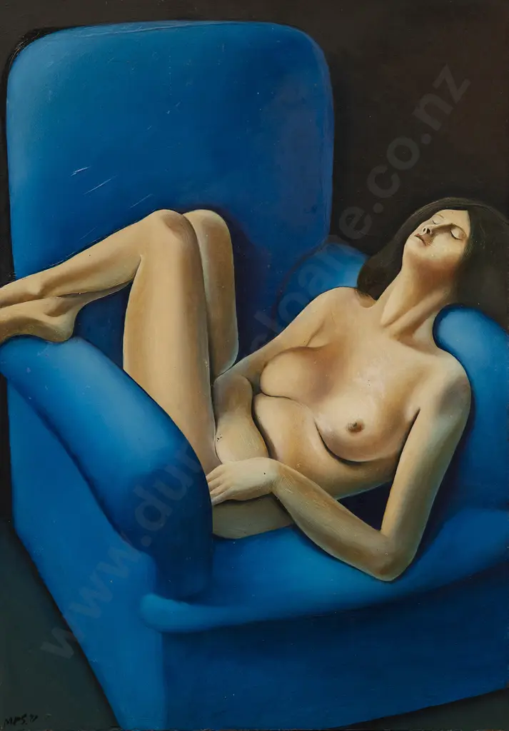 Michael Smither (b 1939) - Nude in Blue Image 1++