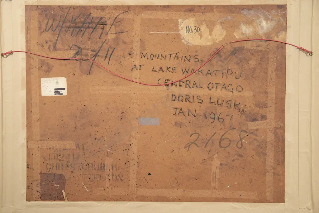 Doris Lusk (1916-90) - Mountains at Lake Wakatipu Image 1++