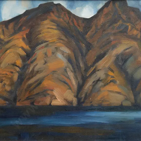Doris Lusk (1916-90) - Mountains at Lake Wakatipu