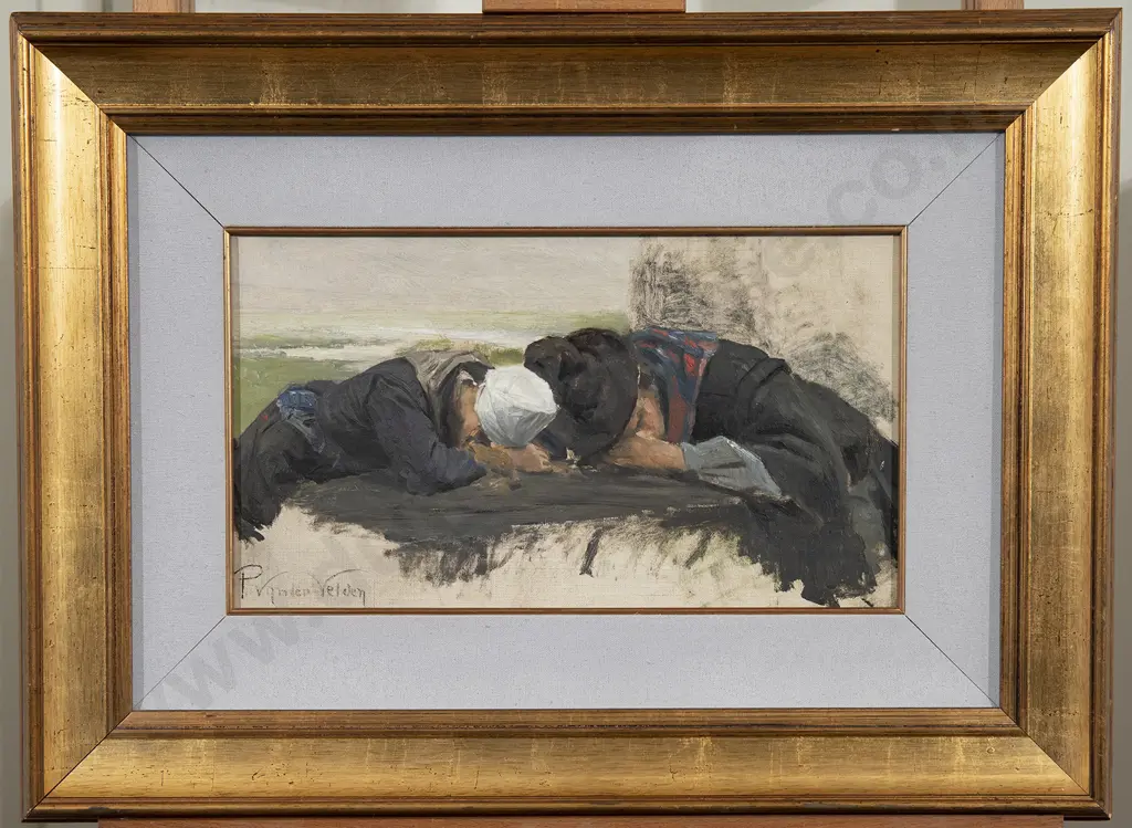 Petrus Van der Velden (1837-1913) - Childen of Marken Image 1++