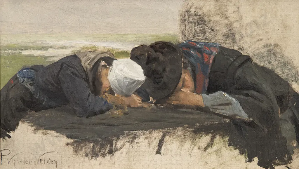 Petrus Van der Velden (1837-1913) - Childen of Marken Image 1++