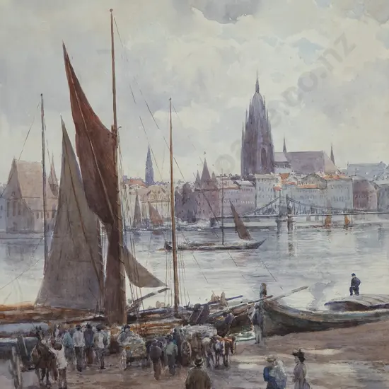 Charles Nathaniel Worsley (1862-1923) - European Harbour Scene