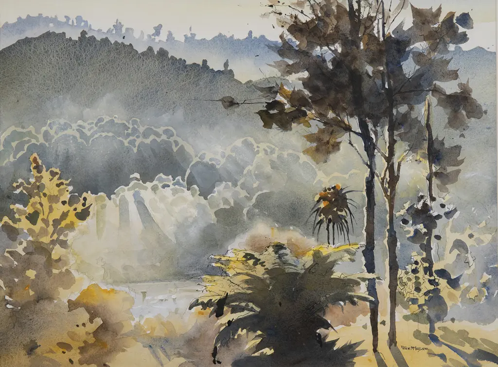 Peter McIntyre (1910-95) - Sunrise in Kakariki Image 1++