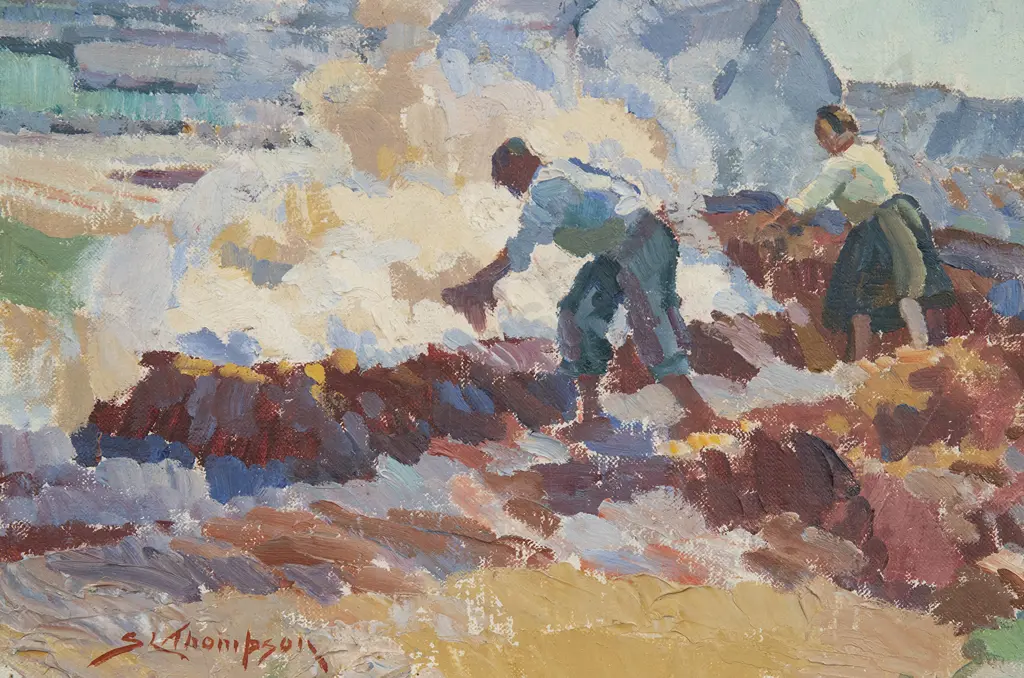Sydney Lough Thompson (1877-1973) - Burning Seaweed Concarneau Image 1++