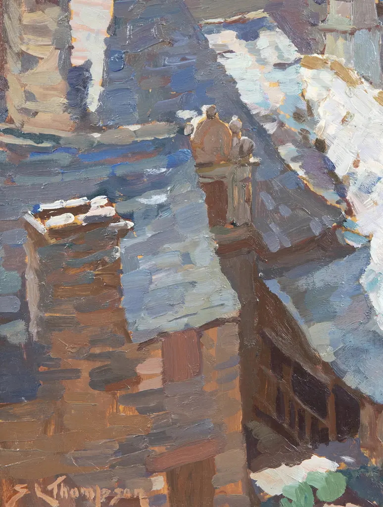 Sydney Lough Thompson (1877-1973) - Les Toits de Rochefort-en-Terre Image 1++