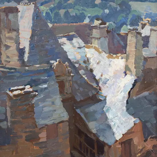 Sydney Lough Thompson (1877-1973) - Les Toits de Rochefort-en-Terre
