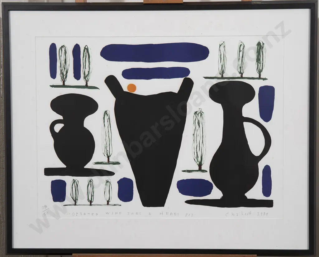 Gavin Chilcott (b 1950) - Opiated Wine Jars & Heart Pot Image 1++