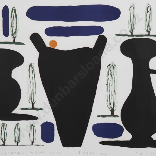 Gavin Chilcott (b 1950) - Opiated Wine Jars & Heart Pot