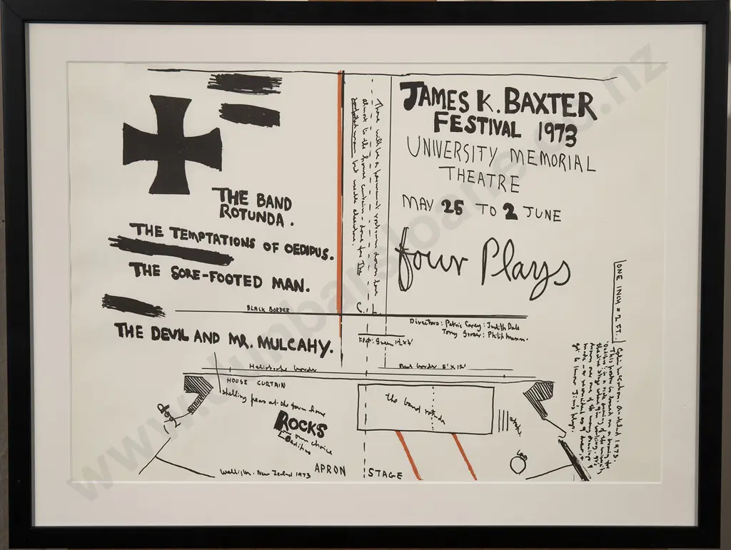 Colin John McCahon (1919-87) - James K Baxter Festival 1973 Image 1++