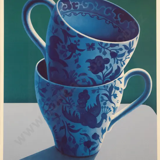 Michael Smither (b 1939) - Two Blue & White Teacups