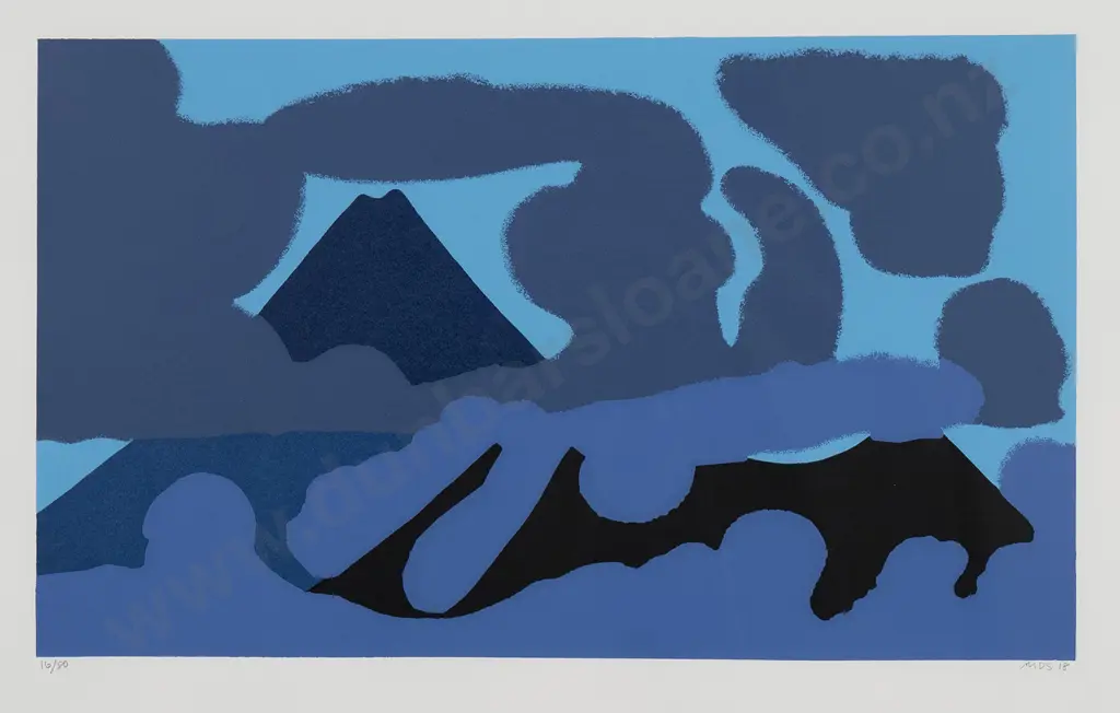 Michael Smither (b 1939) - Taranaki & Pouakai Range With Clouds Image 1++