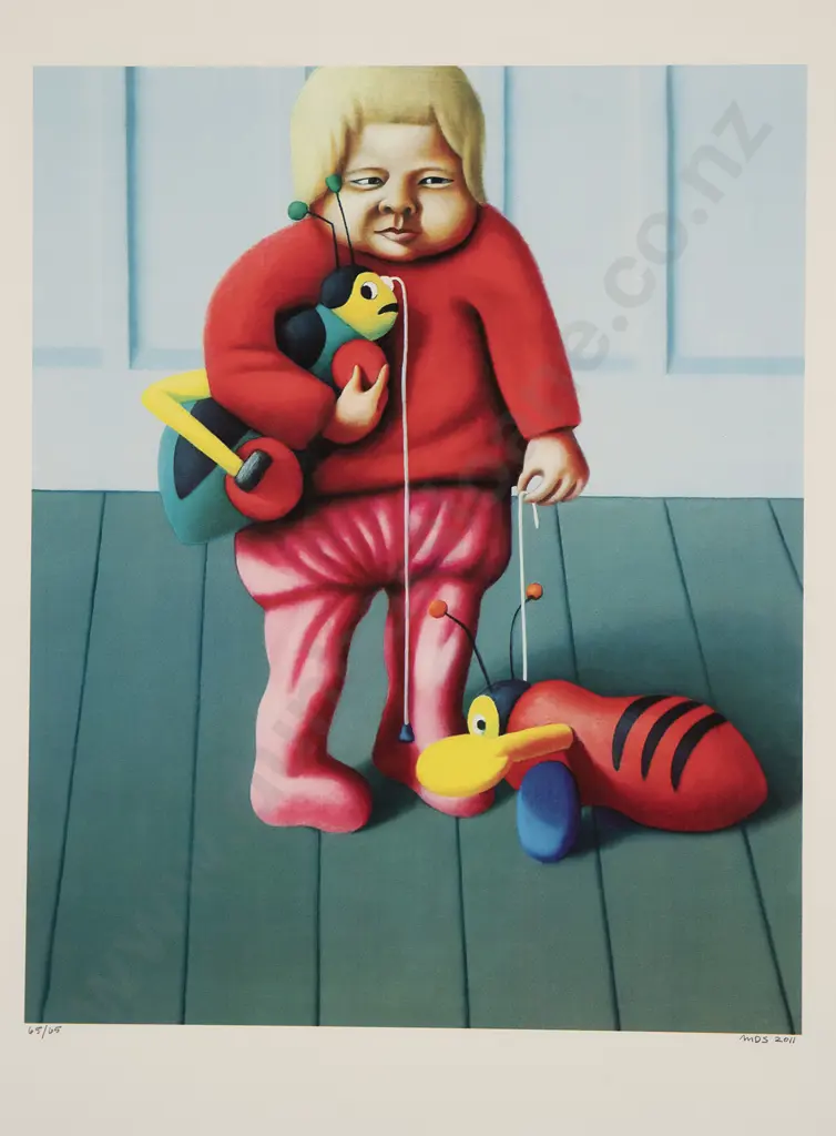 Michael Smither (b 1939) - Chris Cricket Meets Buzzy Bee Image 1++