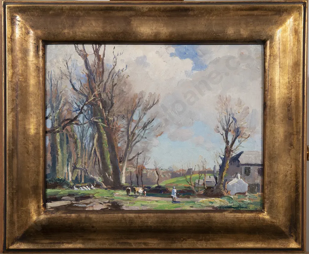 Samuel John Lamorna Birch (1869-1955) - Autumnal Farm Scene Image 1++