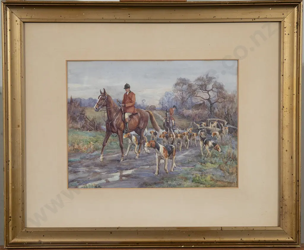 Vera Whiteman (1873-1952) - The Hunt with Preparatory Sketch (2) Image 1++