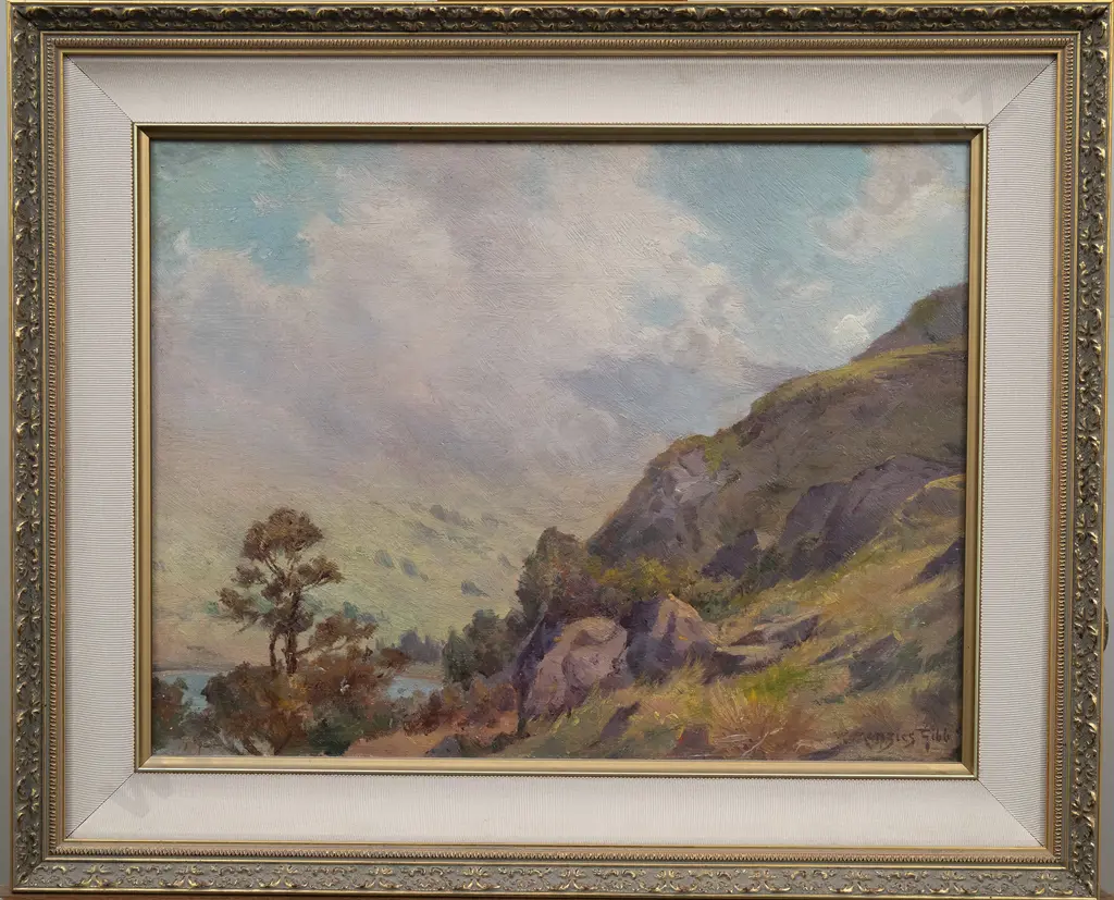 William Menzies Gibb (1859-1931) - The Hillside Little Akaloa Image 1++