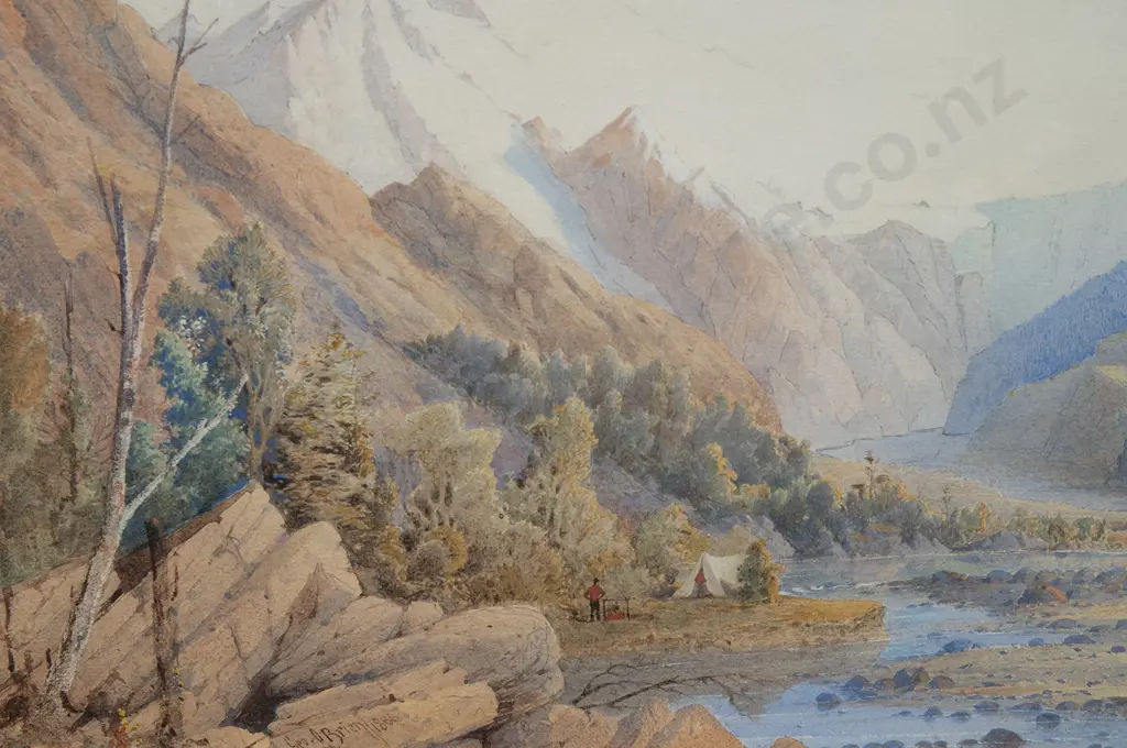 George O'Brien (1821-88) - Surveyor's Camp Mt Aspiring Image 1++
