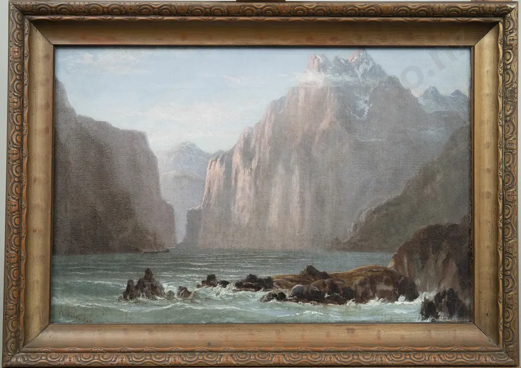 John Gibb (1831-1909) - Entrance to Milford Sound Image 1++