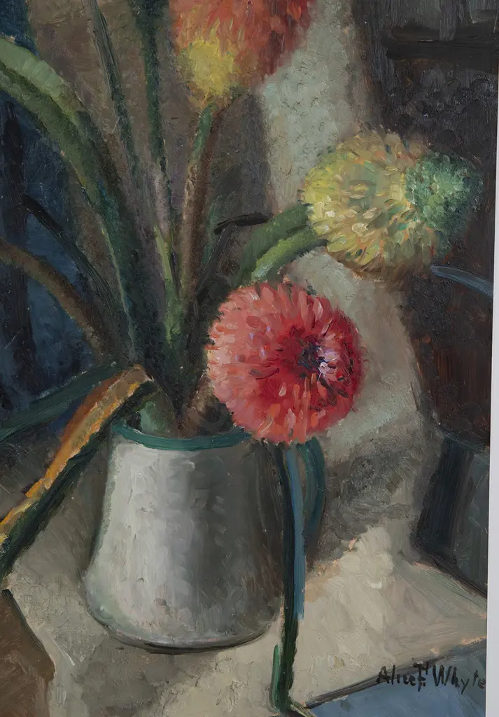 Alice Whyte (1880-1952) - Still Life with Red Hot Pokers Image 1++