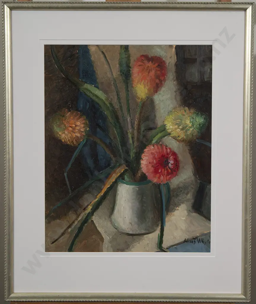 Alice Whyte (1880-1952) - Still Life with Red Hot Pokers Image 1++