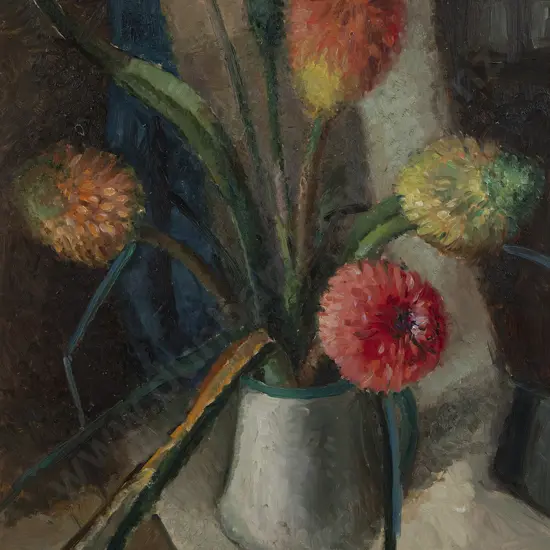 Alice Whyte (1880-1952) - Still Life with Red Hot Pokers