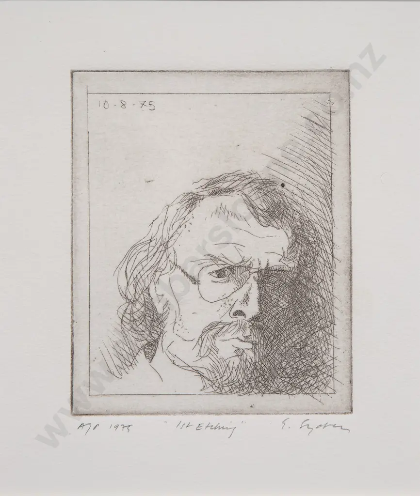 Grahame Sydney (b 1948) - 1st Etching (Self Portrait) Image 1++
