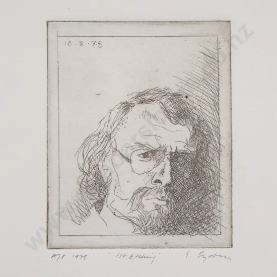 Grahame Sydney (b 1948) - 1st Etching (Self Portrait)
