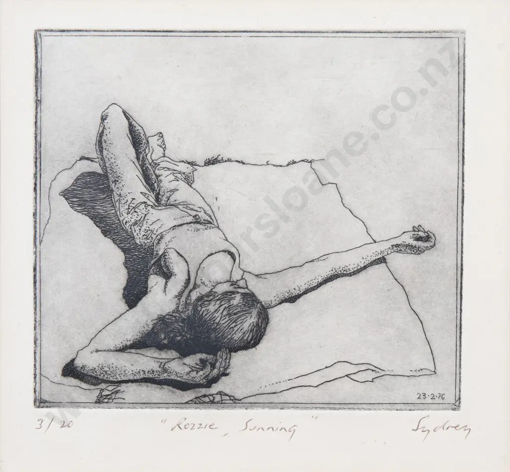 Grahame Sydney (b 1948) - Rozzie Sunning Image 1++