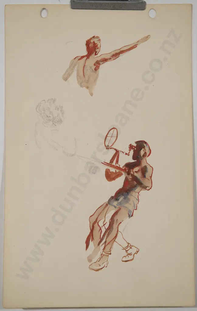Russell Clark (1905-66) - Sketch Block / Pacific Guadalcanal 1944 Image 1++