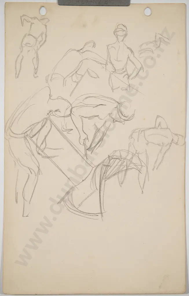 Russell Clark (1905-66) - Sketch Block / Pacific Guadalcanal 1944 Image 1++