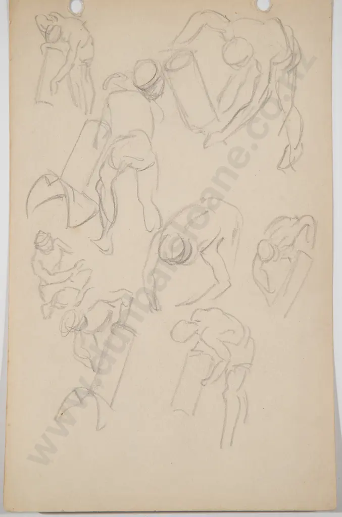 Russell Clark (1905-66) - Sketch Block / Pacific Guadalcanal 1944 Image 1++