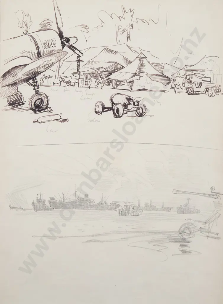 Russell Clark (1905-66) - Untitled (Guadalcanal) Image 1++
