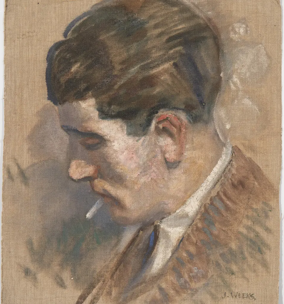 John Weeks (1888-1965) - Portrait of Gent with Cigarette Image 1++