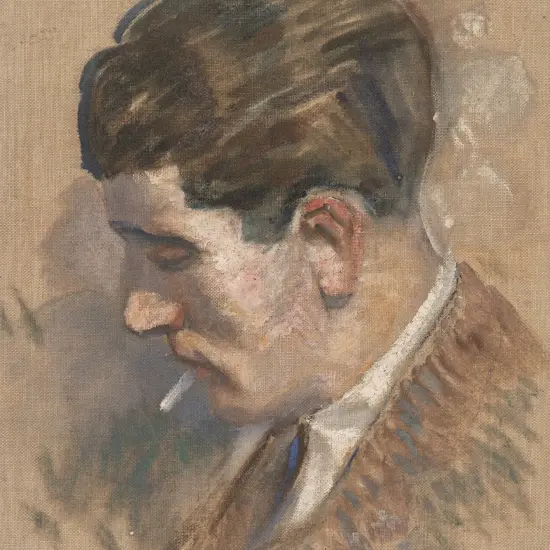 John Weeks (1888-1965) - Portrait of Gent with Cigarette