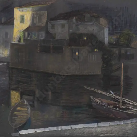 John Weeks (1888-1965) - Boats in Moonlight