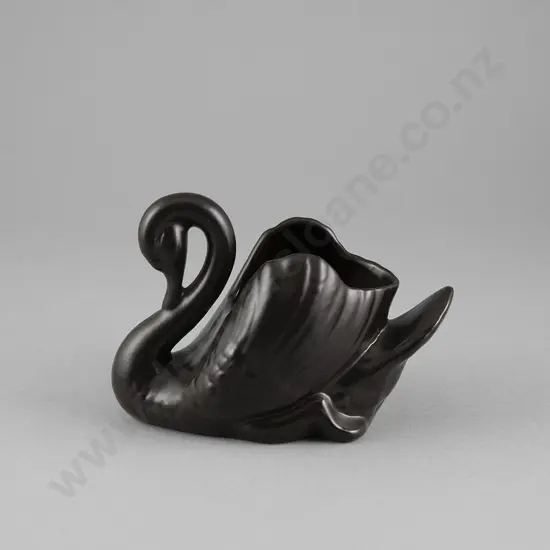 Crown Lynn Small Black Swan Vase