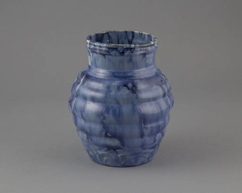 Temuka Topliss Period Art Deco Blue Vase Image 1++