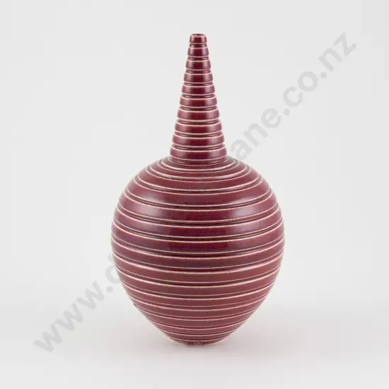 John Parker Burgundy Grooved Vessel