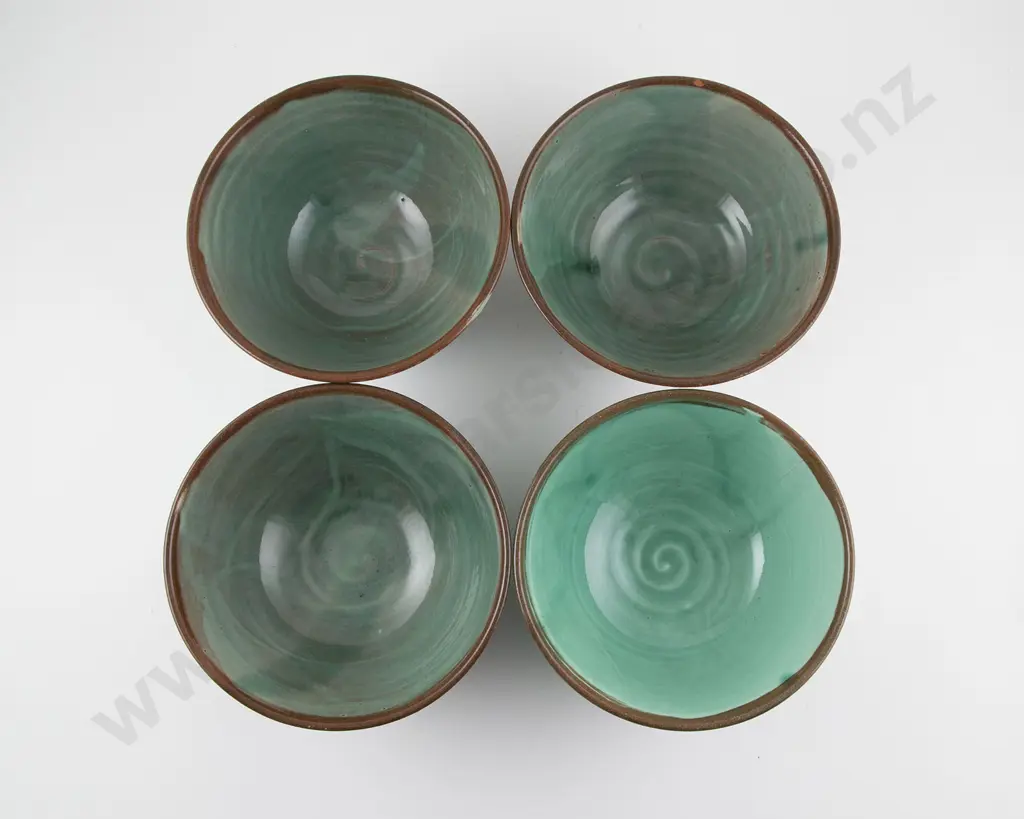 Katherine Smyth Set of Four Sea-green Chow Bowls Image 1++