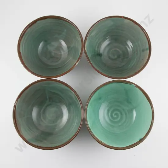 Katherine Smyth Set of Four Sea-green Chow Bowls
