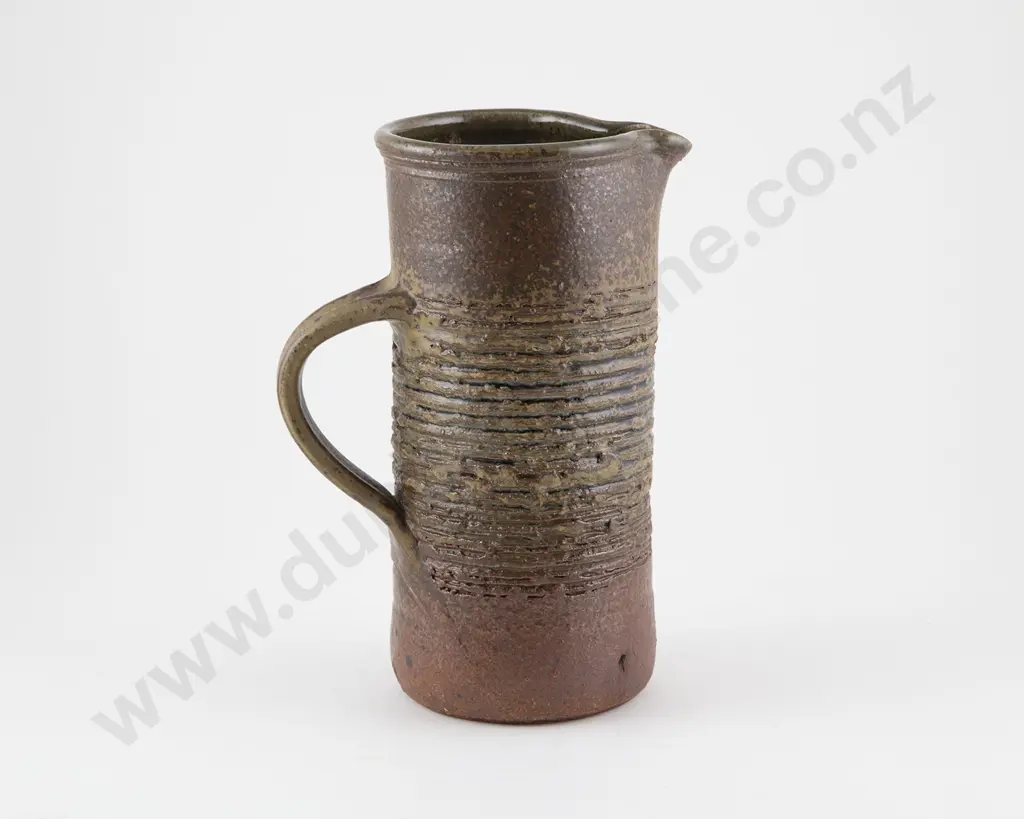 Len Castle Heavily Textured  Ash Glaze Jug Image 1++