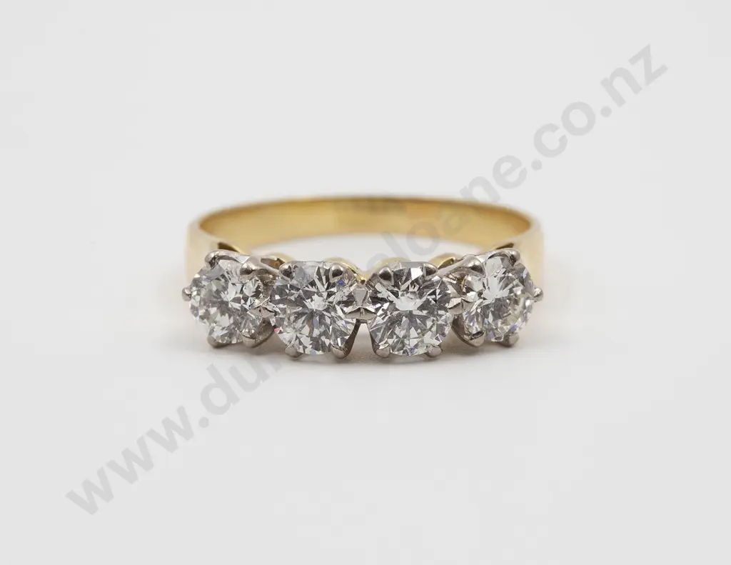 18ct Four Stone Diamond Bridge Ring Image 1++