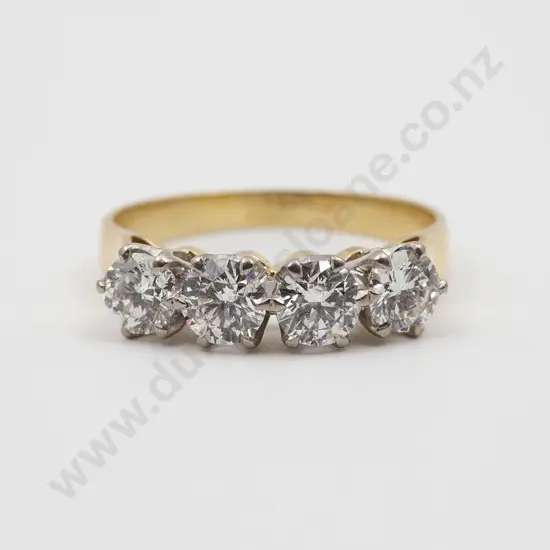 18ct Four Stone Diamond Bridge Ring