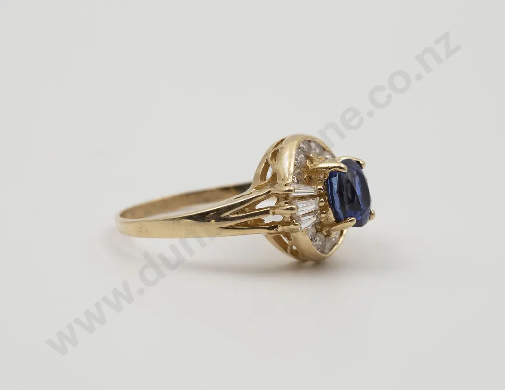 14ct 17stone Sapphire and Diamond Cluster Ring Image 1++