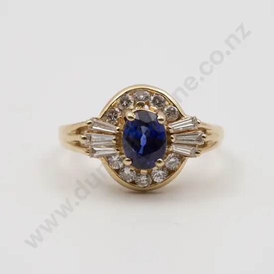 14ct 17stone Sapphire and Diamond Cluster Ring
