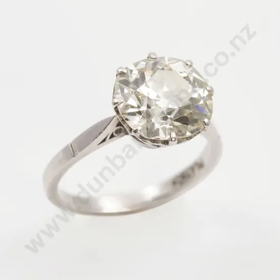 All Platinum Solitaire Diamond Ring