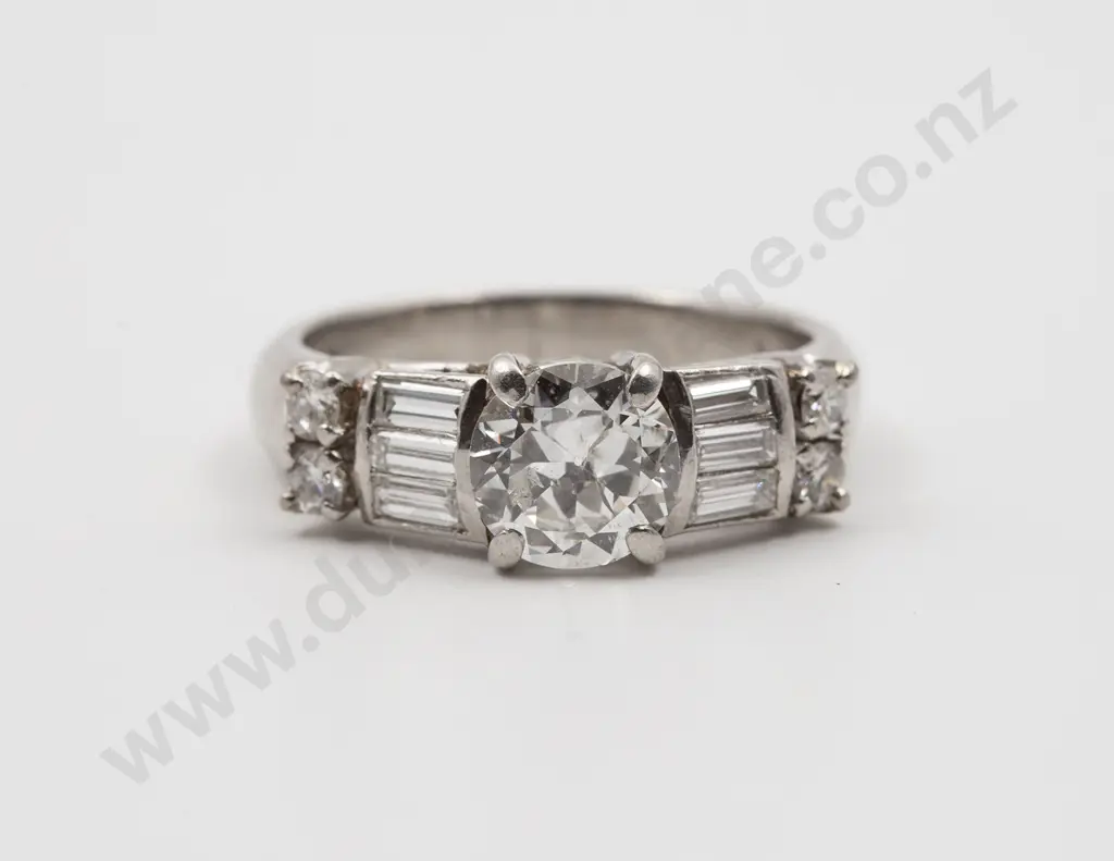 All Platinum Solitaire Diamond Ring Image 1++
