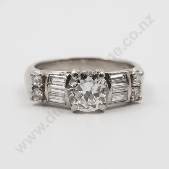 All Platinum Solitaire Diamond Ring